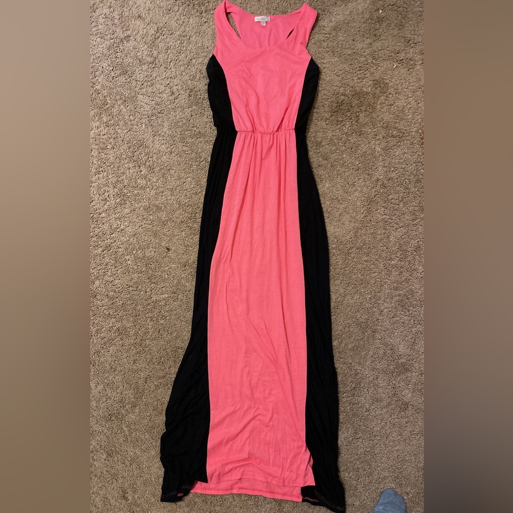 Black and pink maxi dress